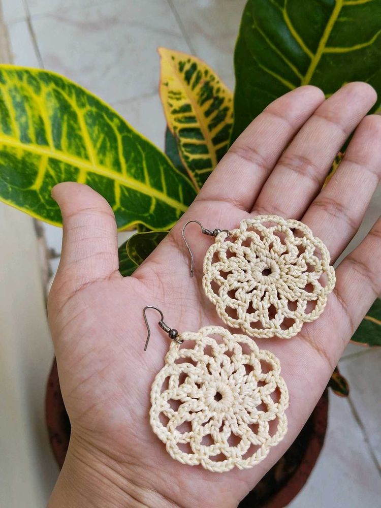 Handmade Crochet Flower Earrings
