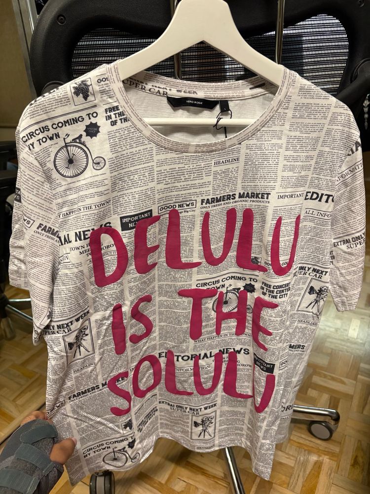 Unique Newspaper Print T-Shirt