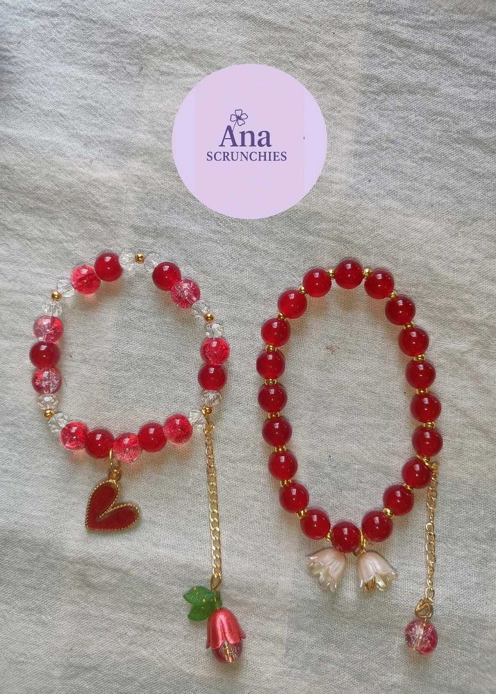 Red Beaded Bracelets-1