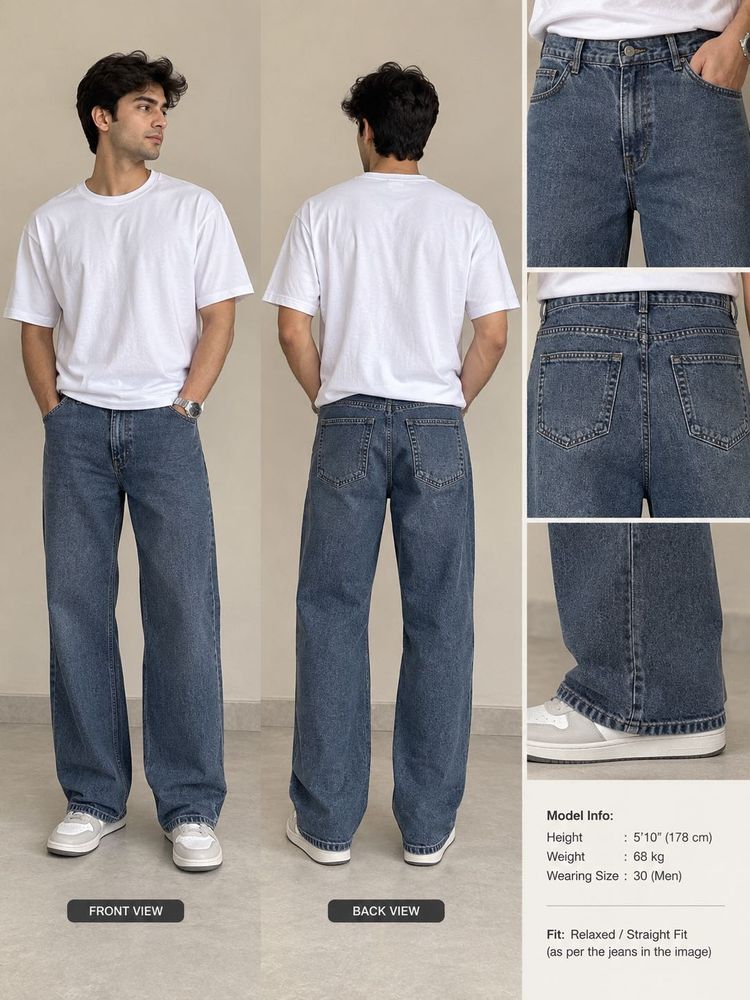 Wide Leg Denim Jeans