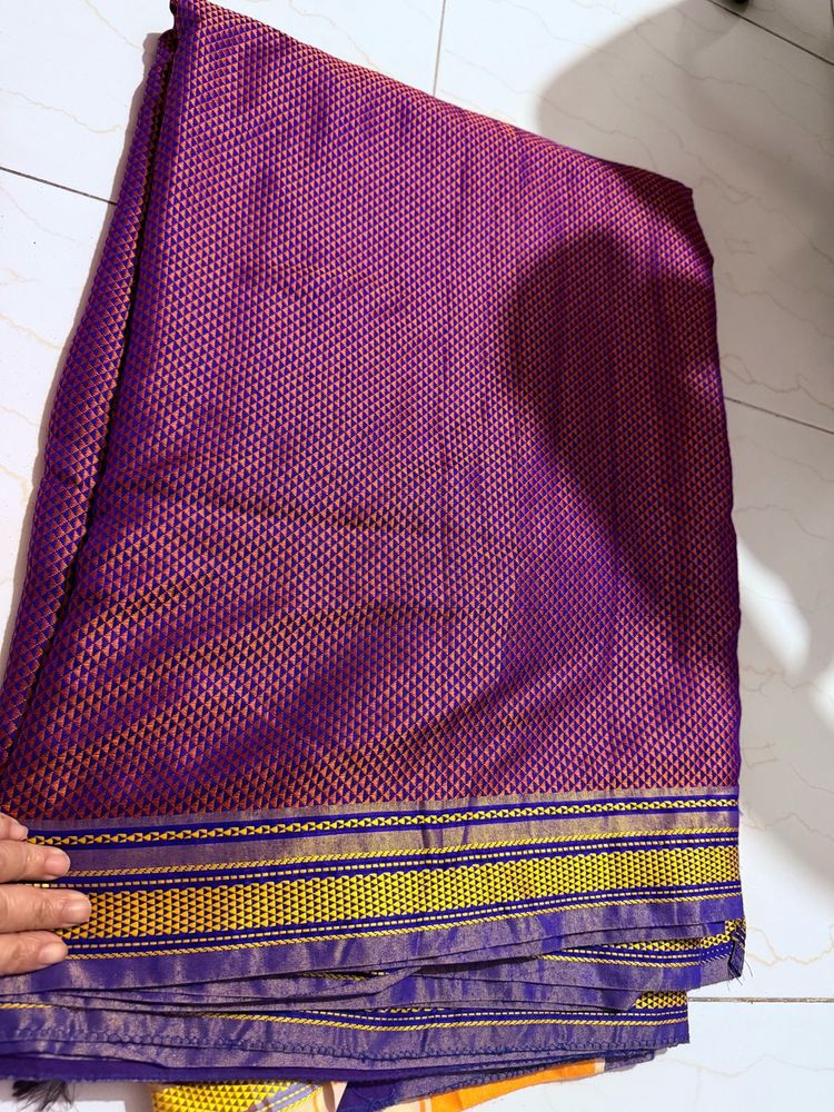 khanachi saree purple color