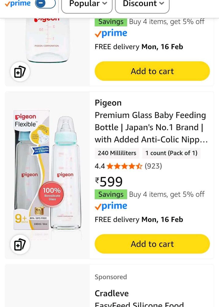 Pigeon Glass Baby Bottle 240 ml
