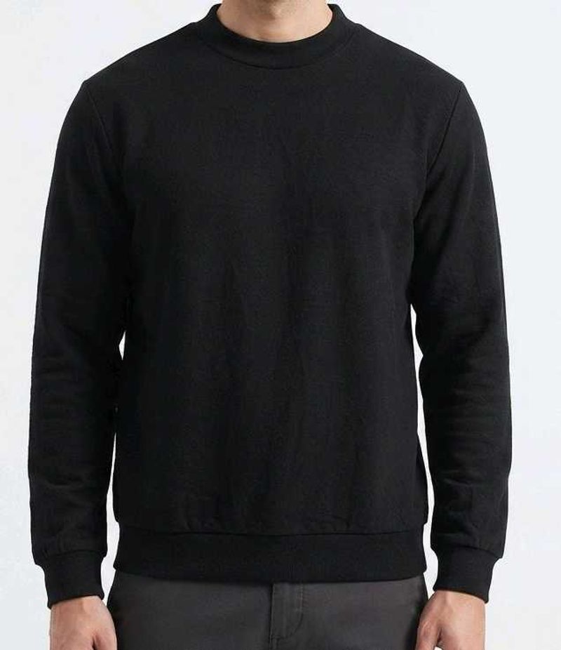 Men's Black Mock Neck Sweatshirt