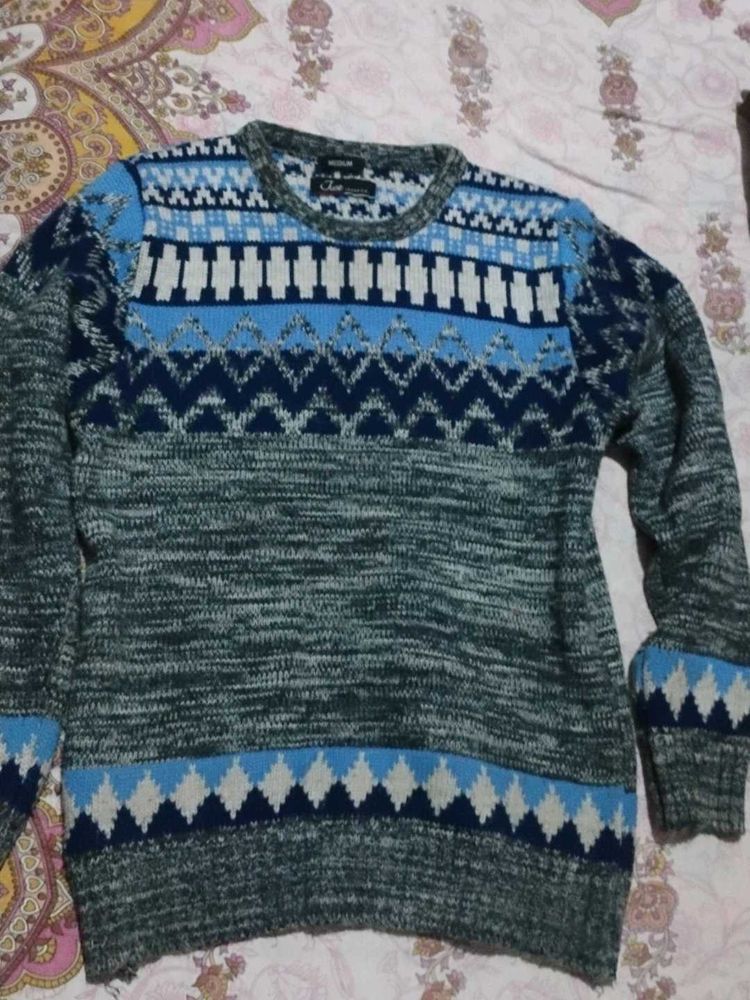 Men's Geometric Pattern Knit Sweater