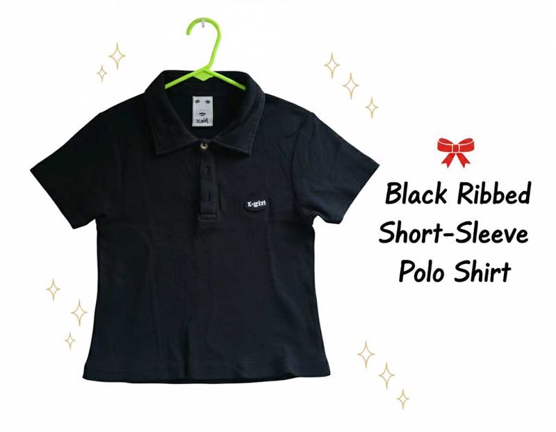 X-Girl Black Polo Shirt
