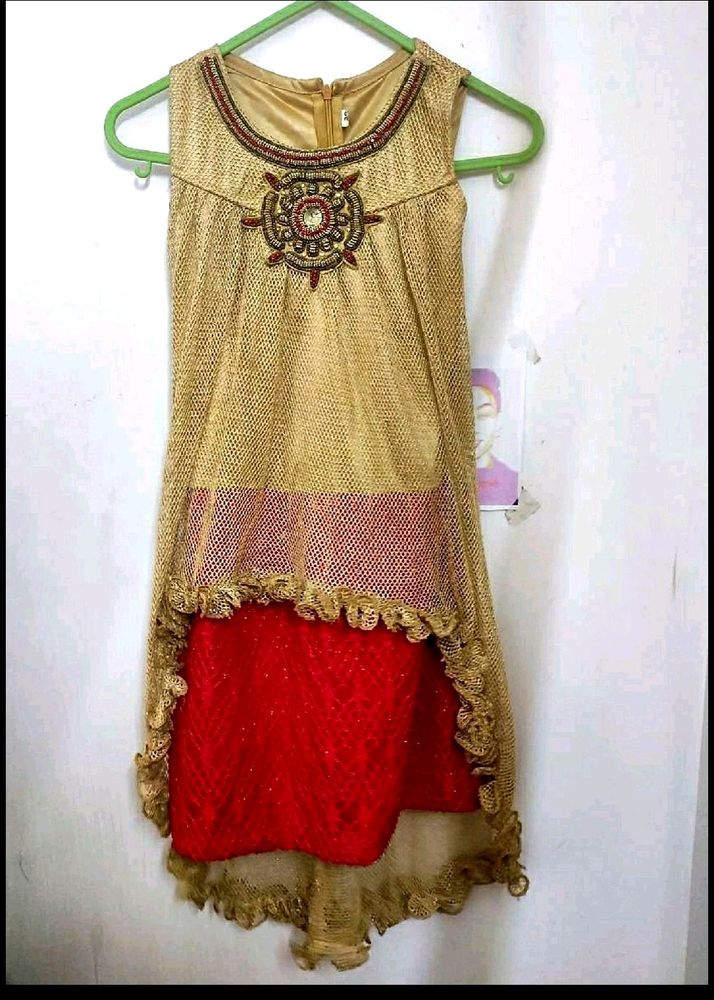 Golden Red Dress