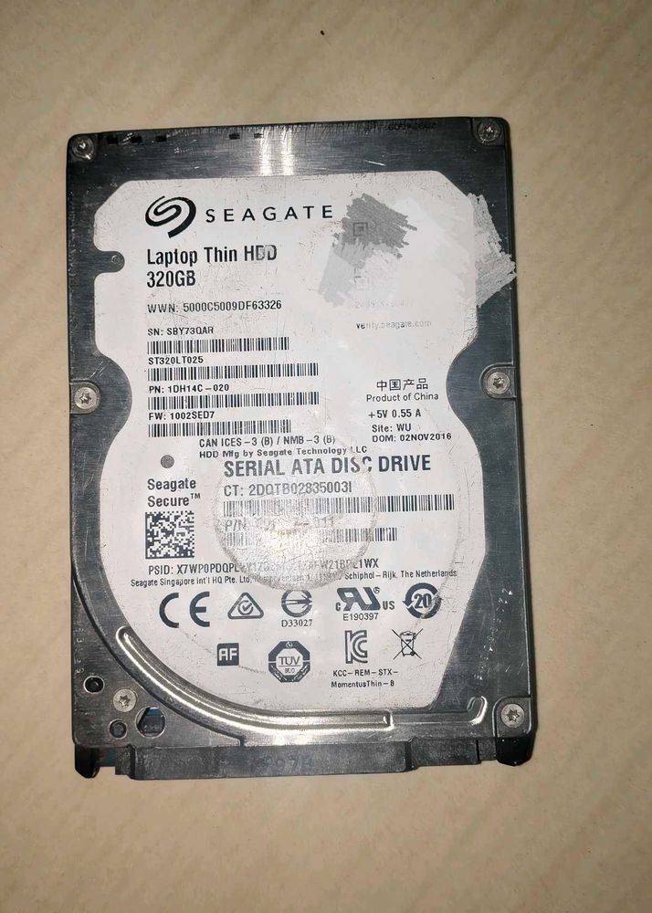 Seagate 320GB Laptop Thin HDD Not working