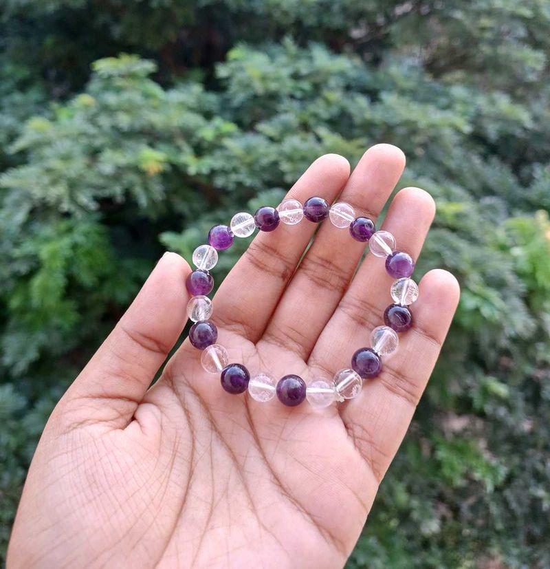 Amethyst &amp; Clear Quartz Bracelet