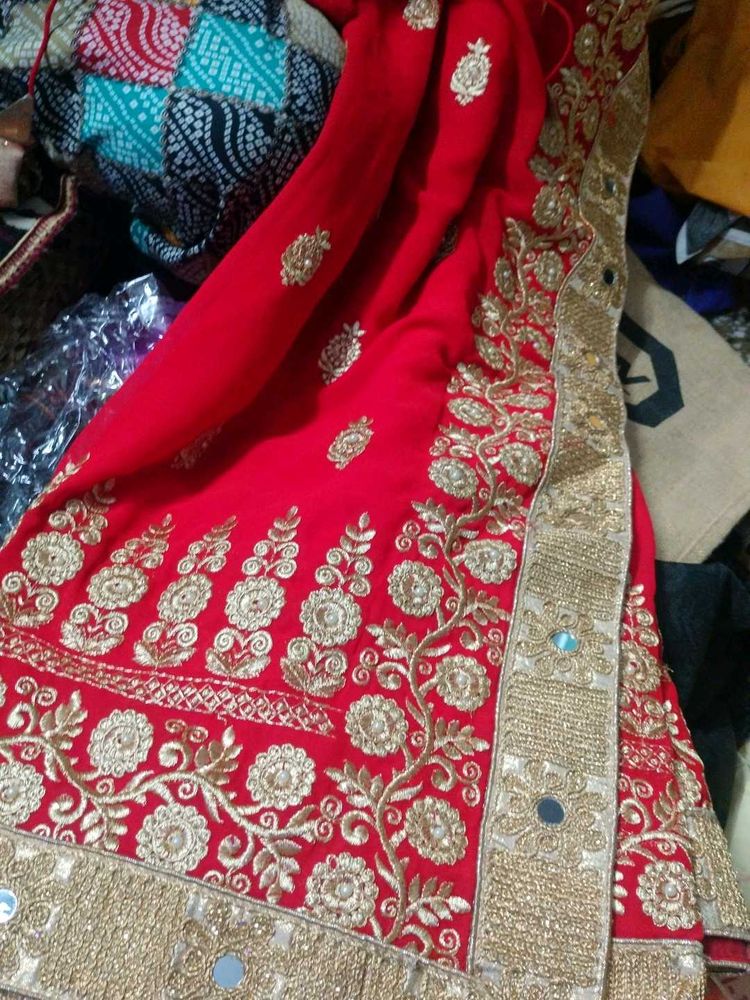 red beautiful saree