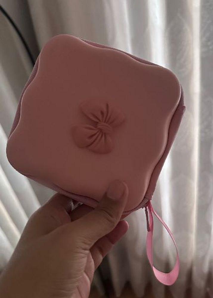 Cute Pink Bow mini makeup bag