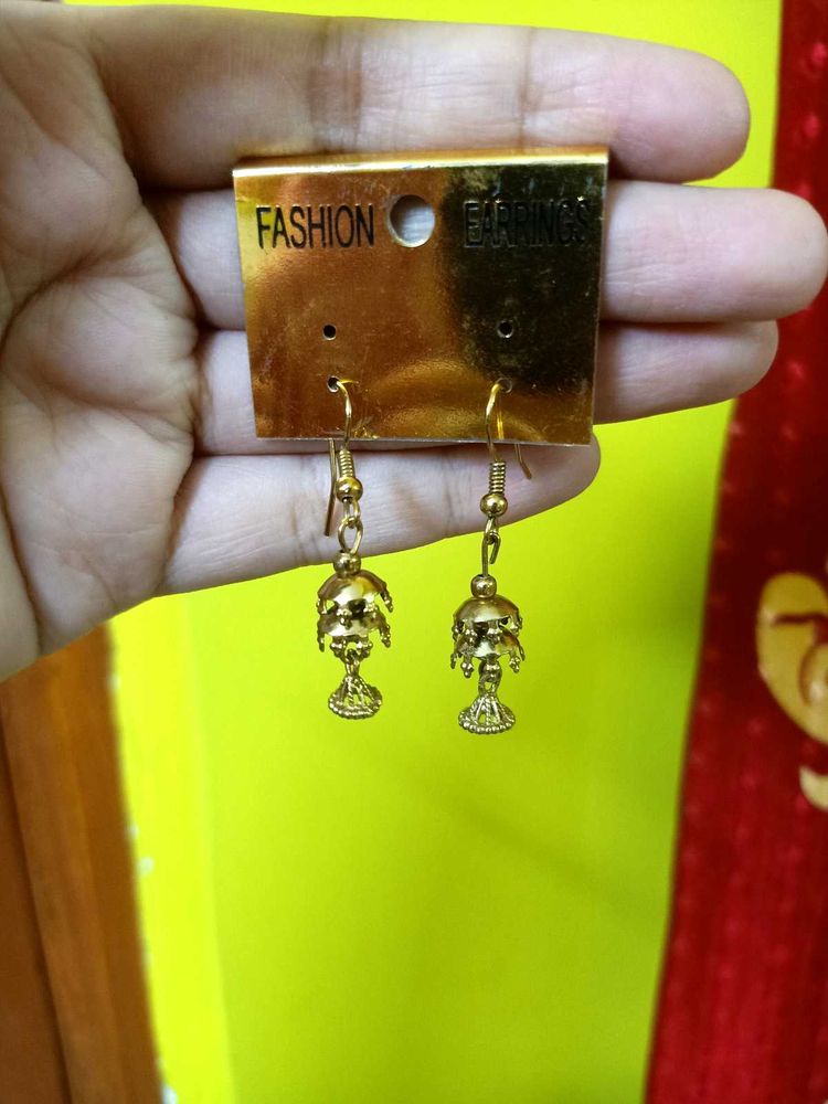 Fashionable Gold Tone Bell Earrings
