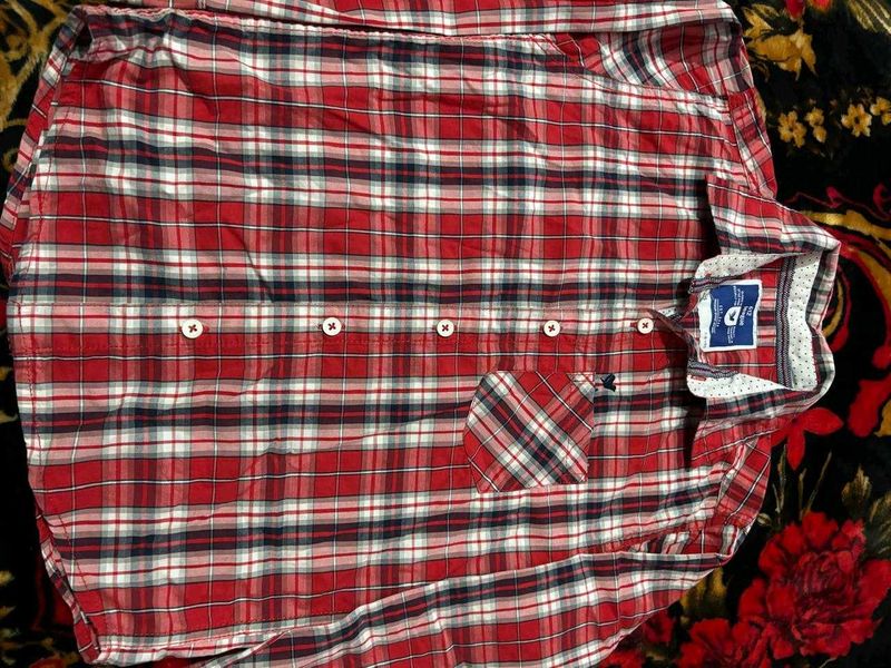 Red Plaid Casual Shirt