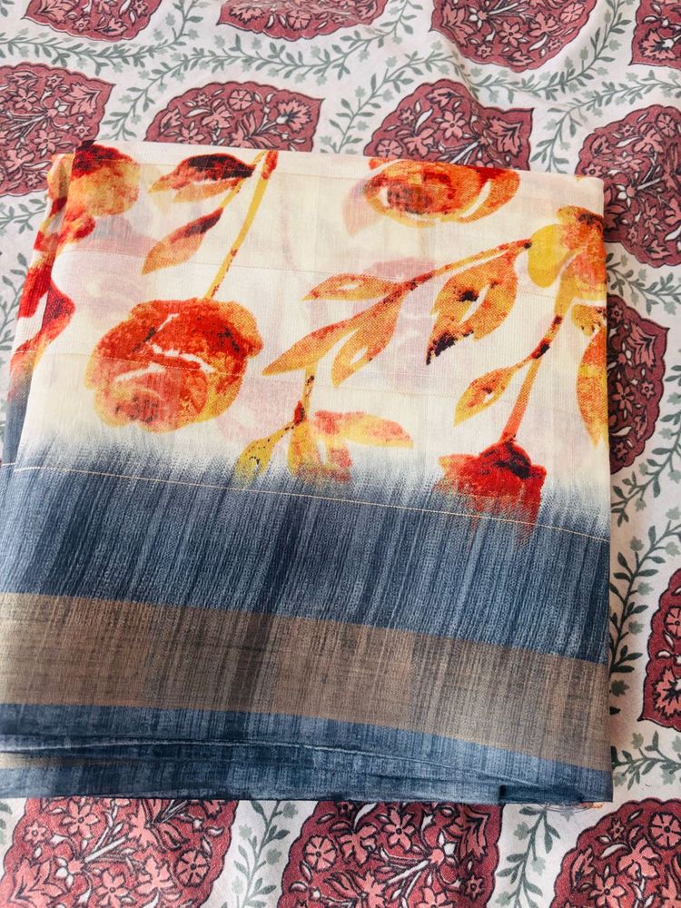 Beautiful Floral Print Saree