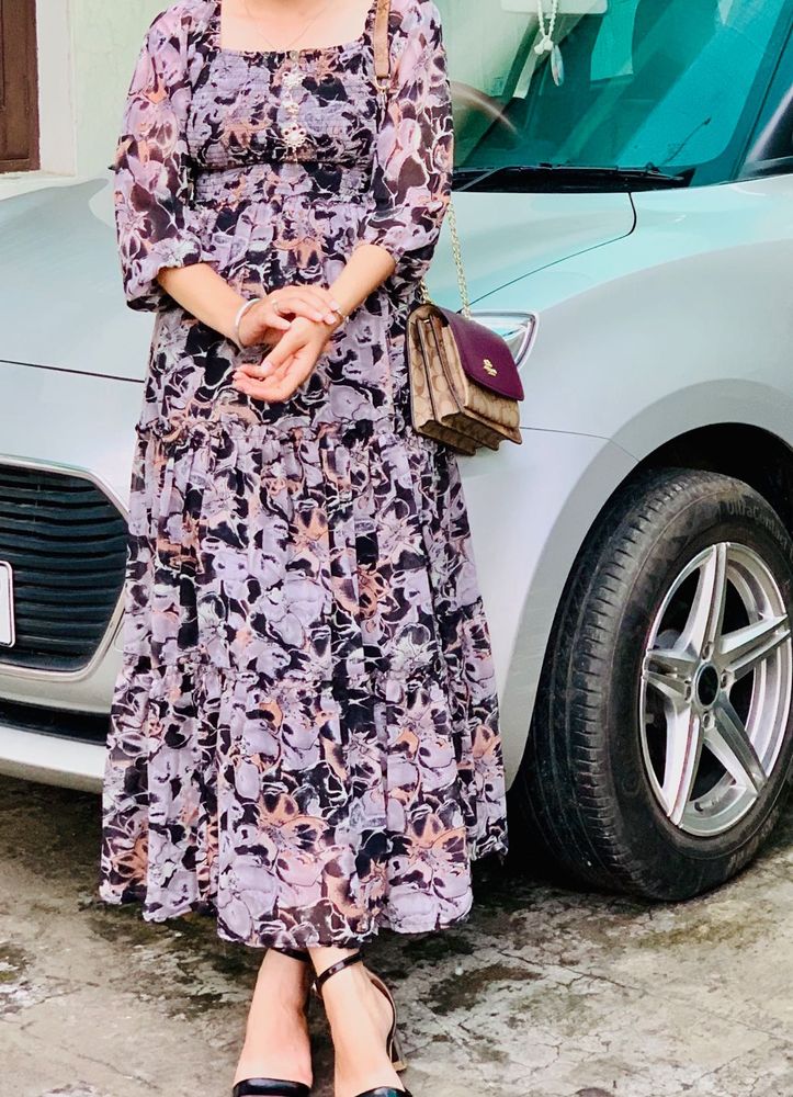 Boho Floral Midi Dress