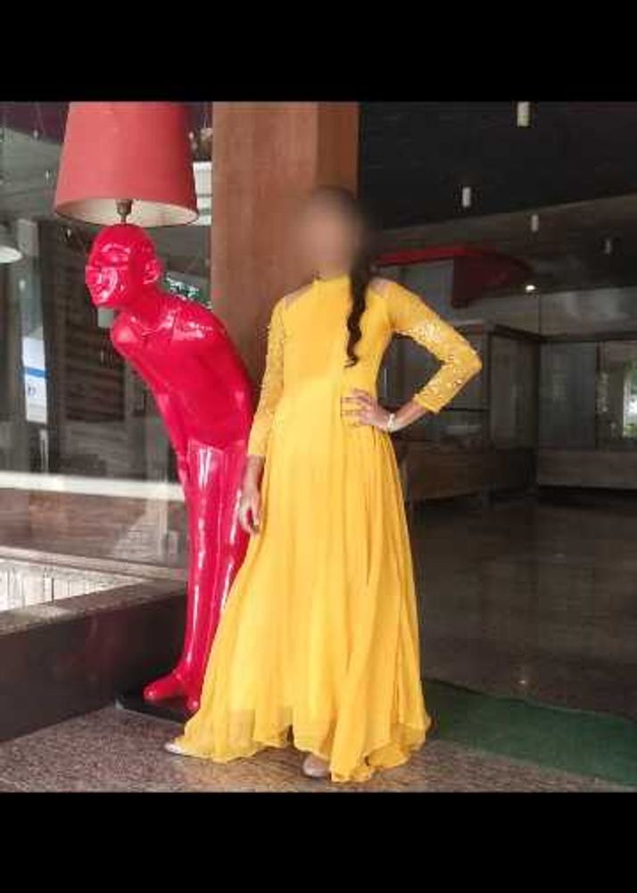 Elegant Yellow Ethnic haldi gown