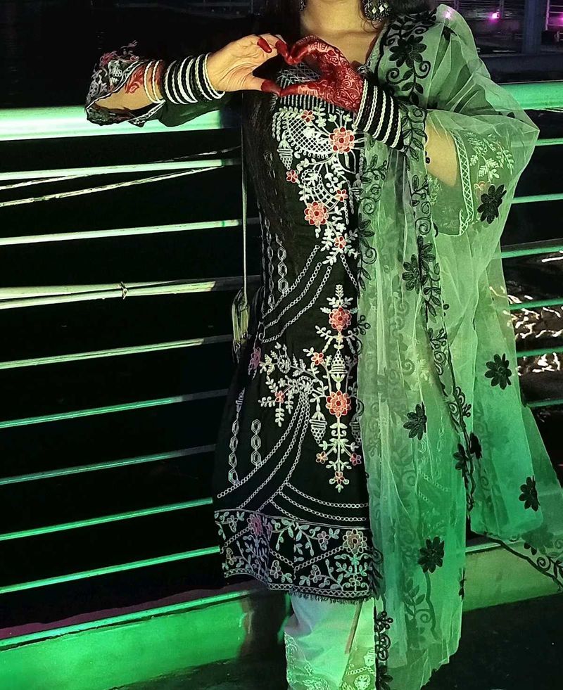 Embroidered Kurta with Dupatta Set