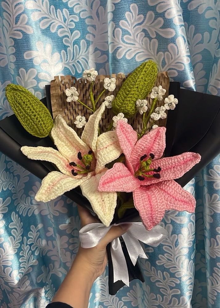 Handmade Crocheted Flower Bouquet