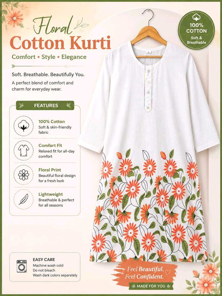 Floral Cotton Kurti