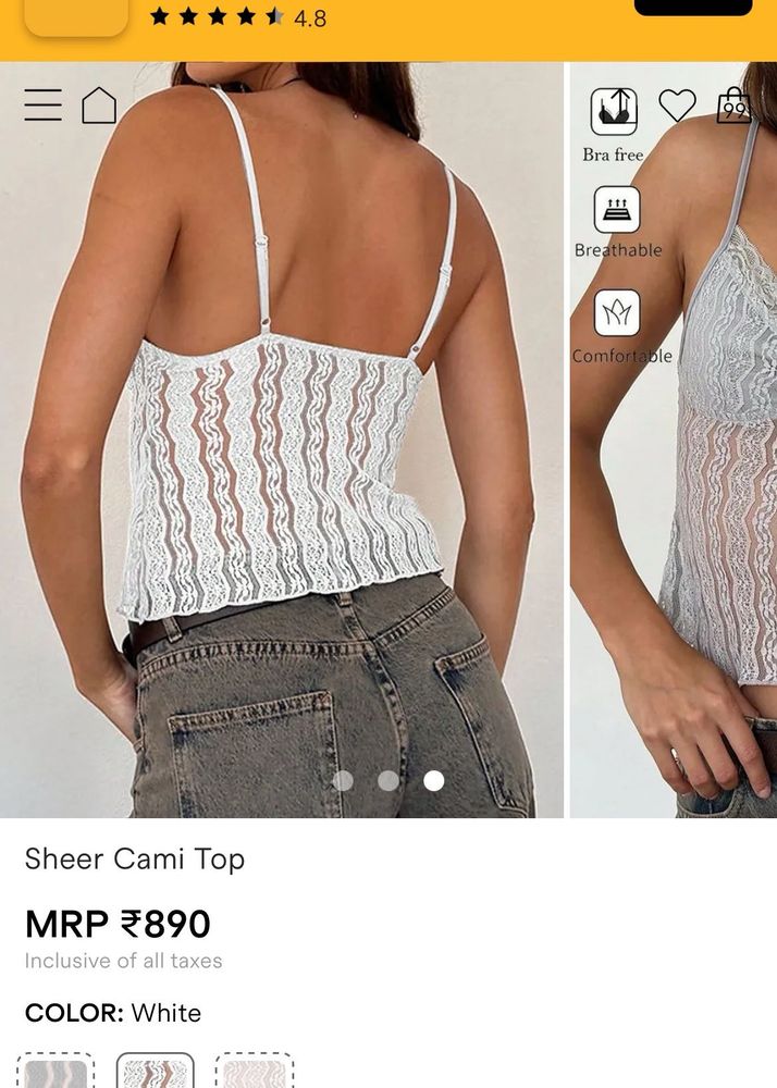 Sheer Lace Cami Top