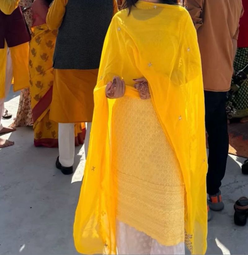 Beautiful Yellow Chikankari Kurta