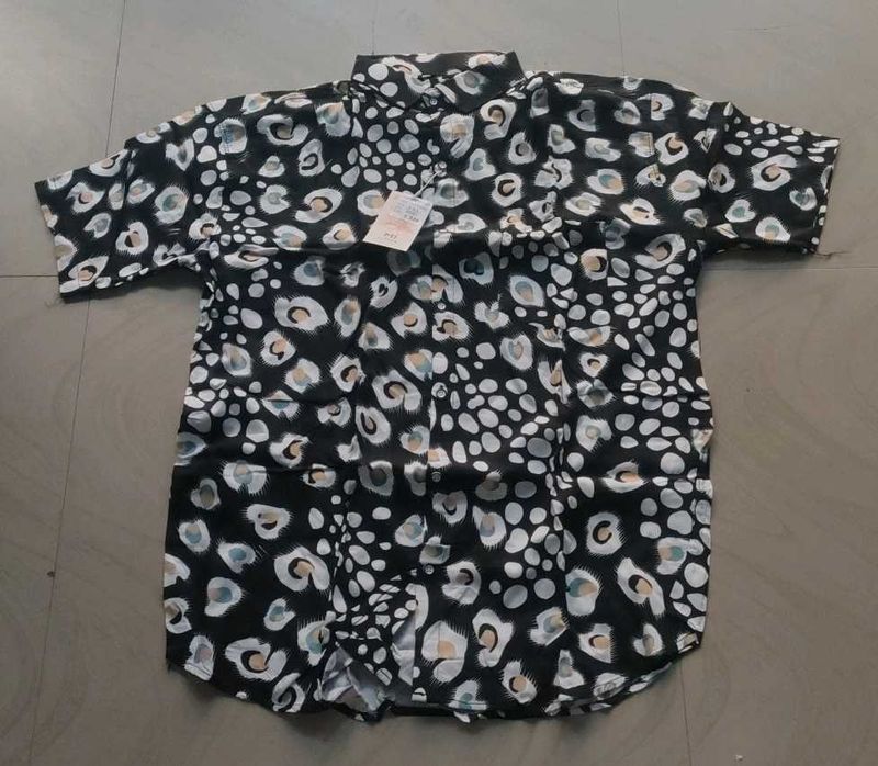 Animal Print Button-Up Shirt
