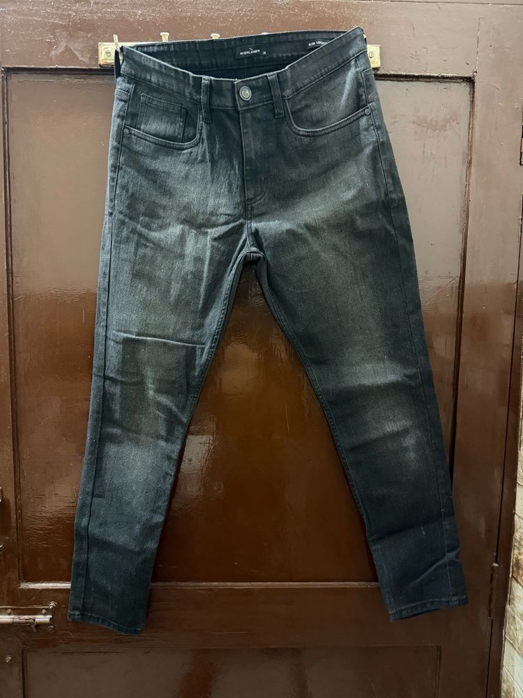 Men's Grey Wash Slim Fit Jeans
