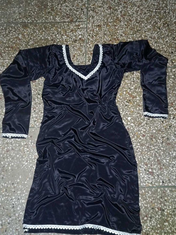 black heavy silk salwar kameez set