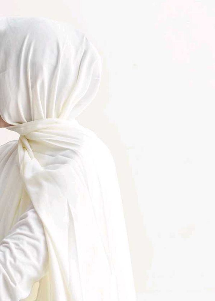 Elegant Georgette White Stole/Hijab🧕🏻