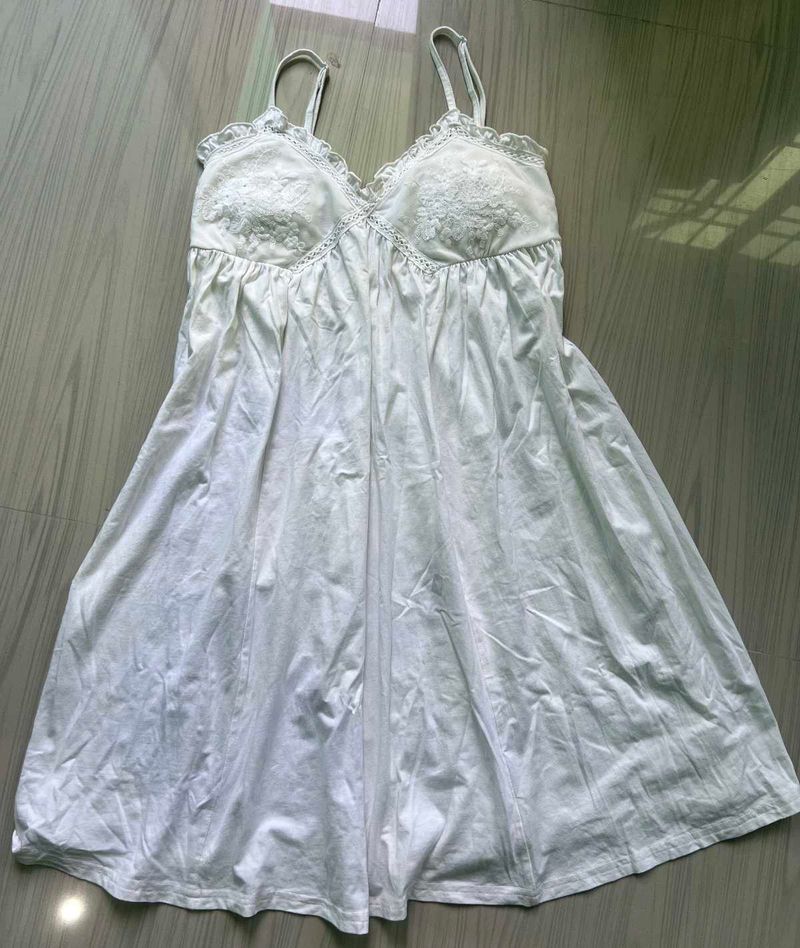 Lace Trimmed White Nightgown