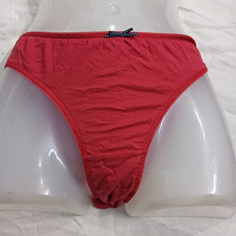 Red Thong ⚛️Panty with Bow Detail