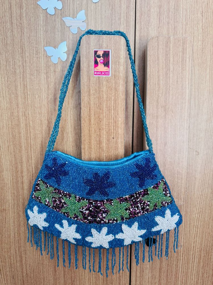 Y2k Boho Beaded Shoulder Bag