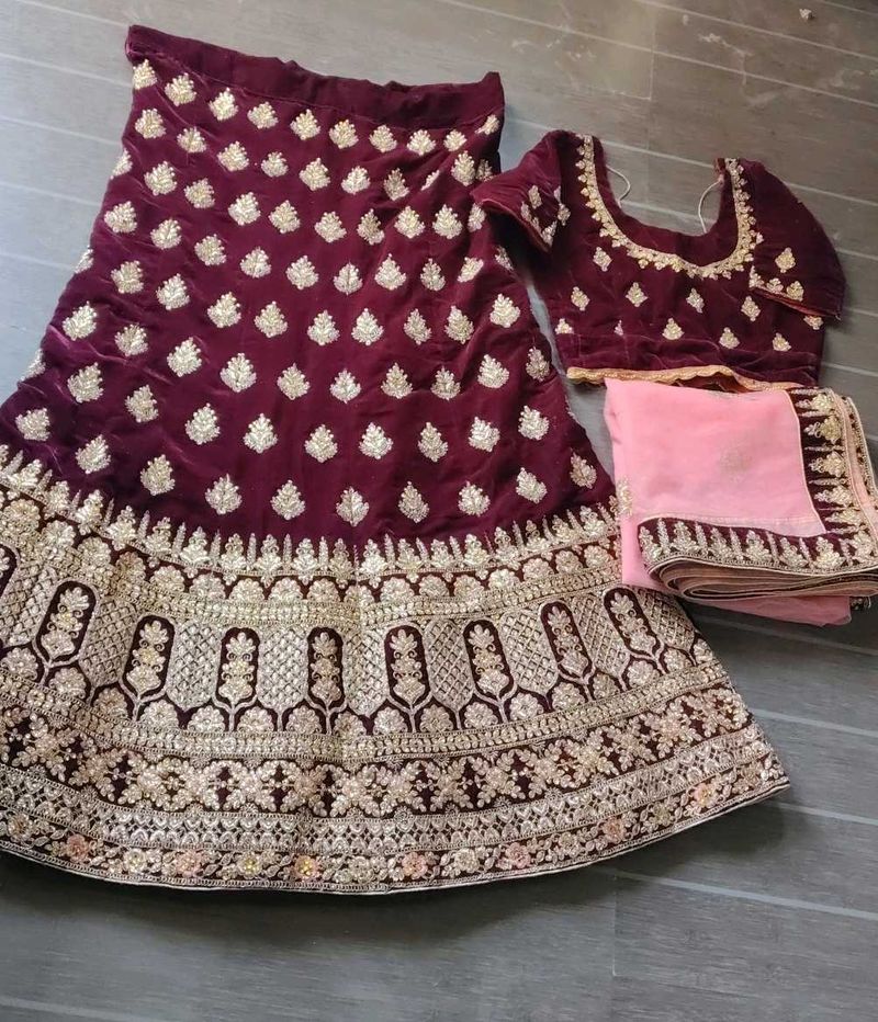 Elegant Velvet Lehenga Choli Set