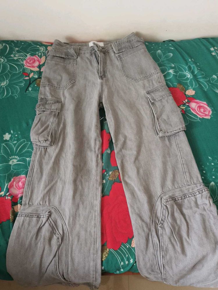Grey Cargo Jeans