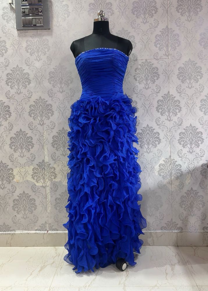 Stunning Royal Blue Ruffled Gown