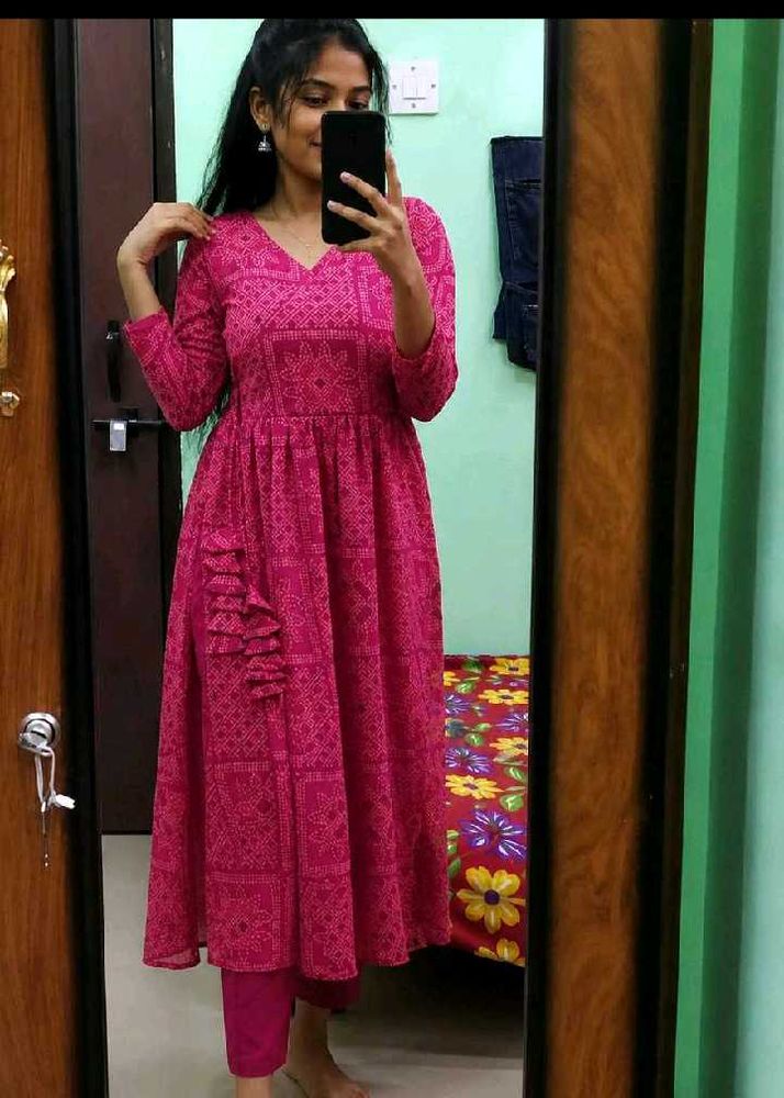 Beautiful Pink Printed Kurta Set