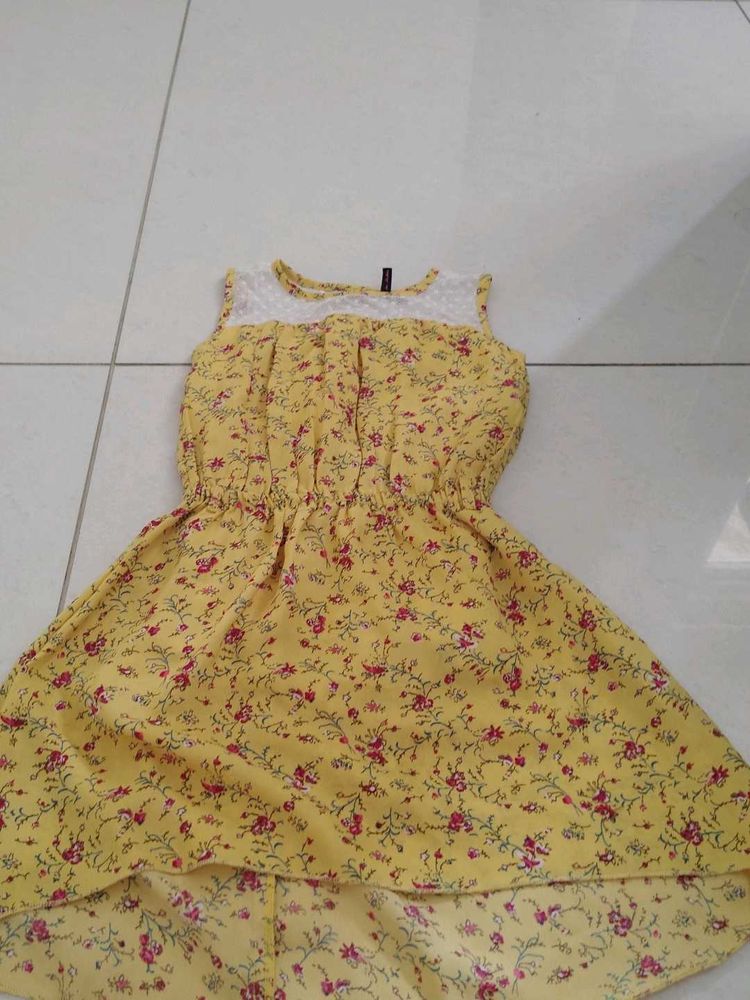 Floral Yellow Kids Dress