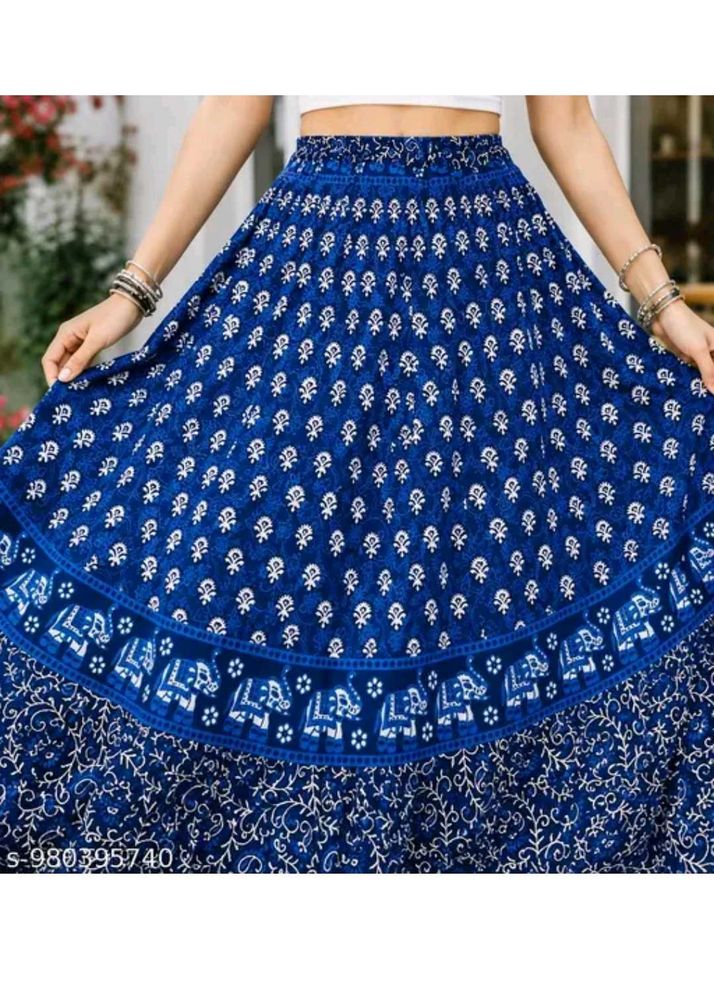 Boho Elephant Print Maxi Skirt