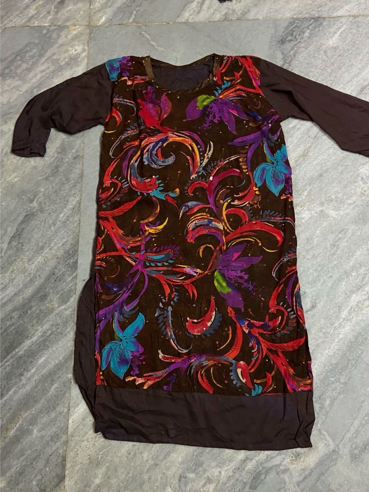 Vibrant Floral Print Kurta
