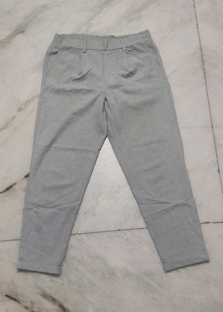 Light Grey Cropped Trousers
