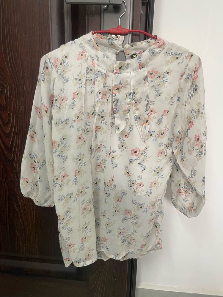 Chic Floral Print tunic top