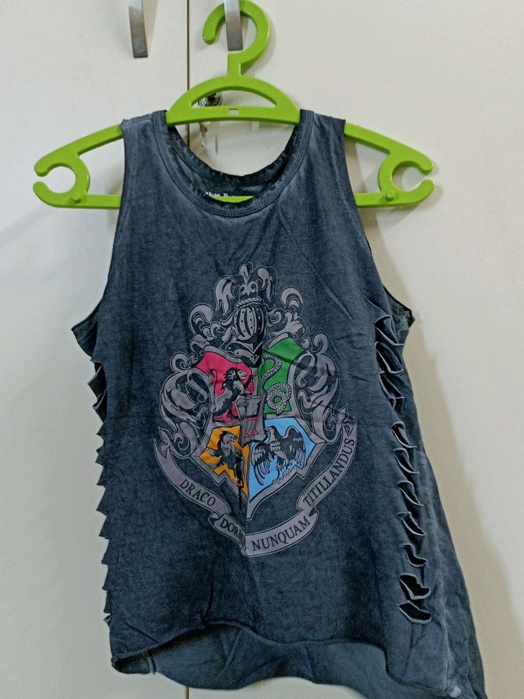 Ripped Hogwarts Themed Top By Free Authority