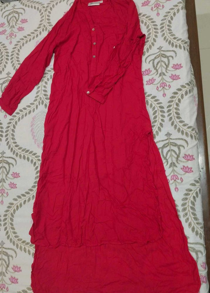 Red Casual button up Kurti💌