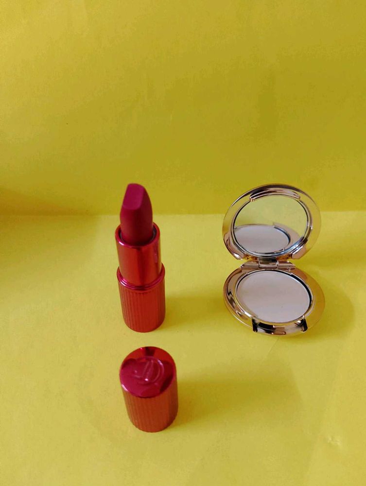 Luxury Red Lipstick &amp; Compact Powder