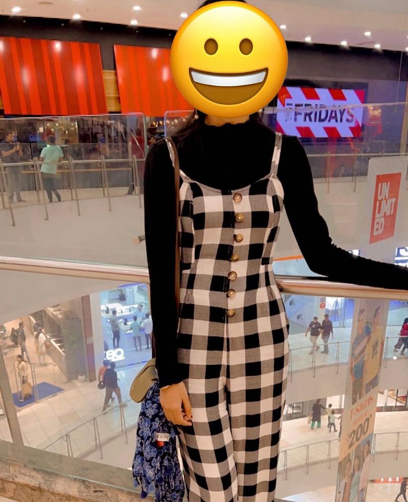 Checkered Jumpsuit with Inner Top