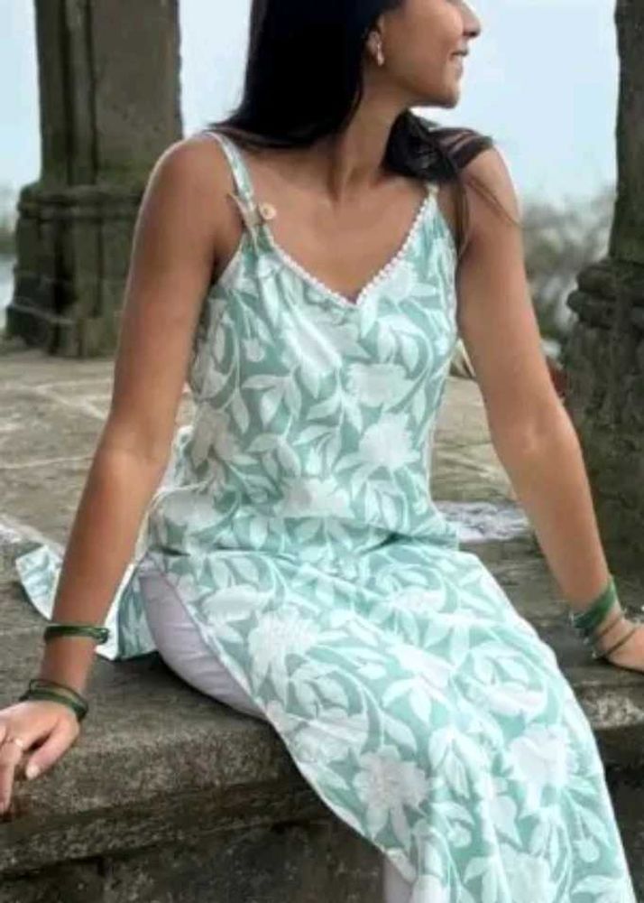 Boho Floral Print Cotton Kurta