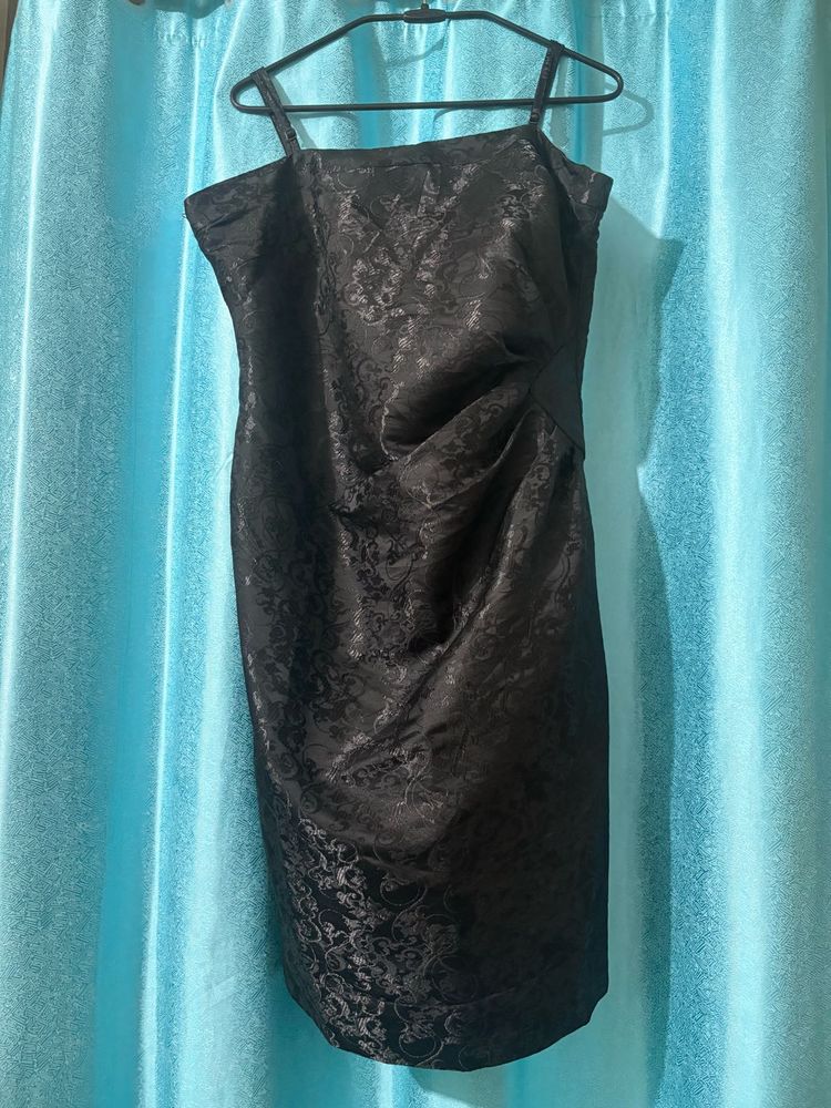 Elegant Black Jacquard Dress