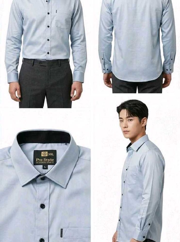 Pro Style Designer Blue Formal Shirt