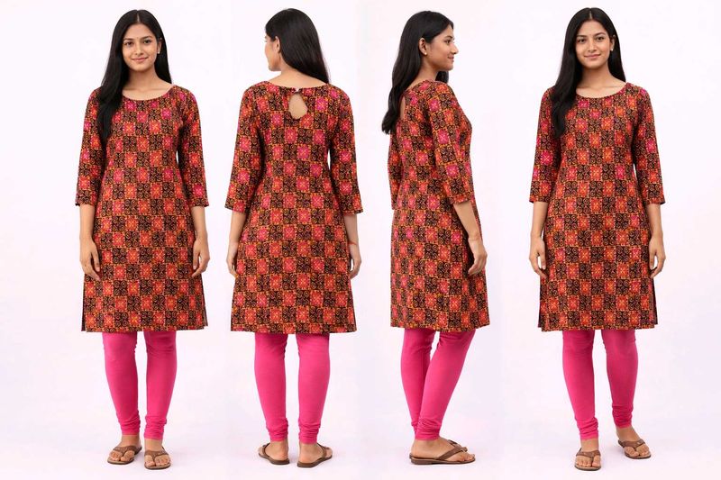 Beautiful Stitched Boat neck kurta