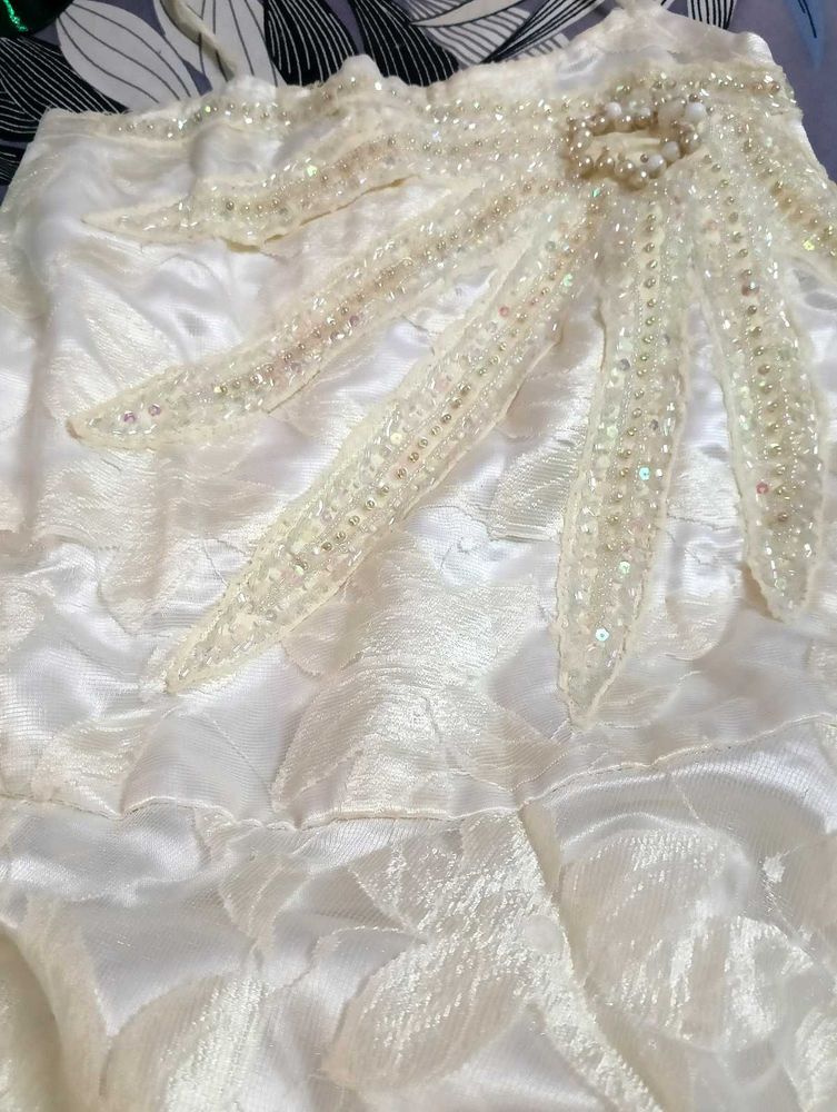 Embellished White Lehenga Choli