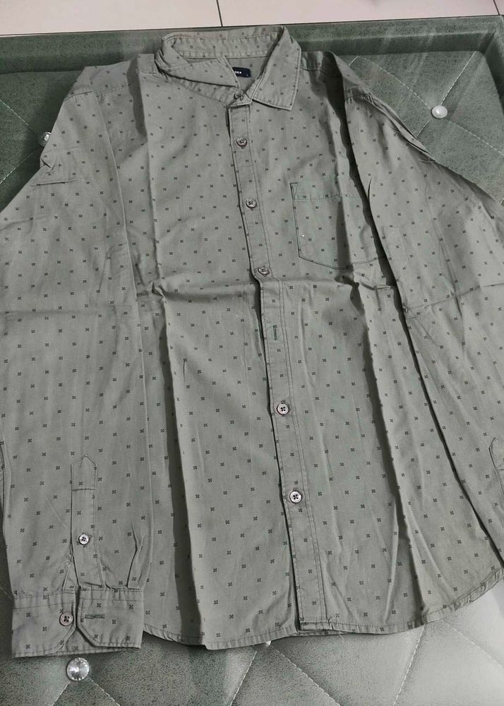 Men's Grey Printed Casual Shirt